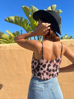 Birdie Cami Top In Blush Leopard