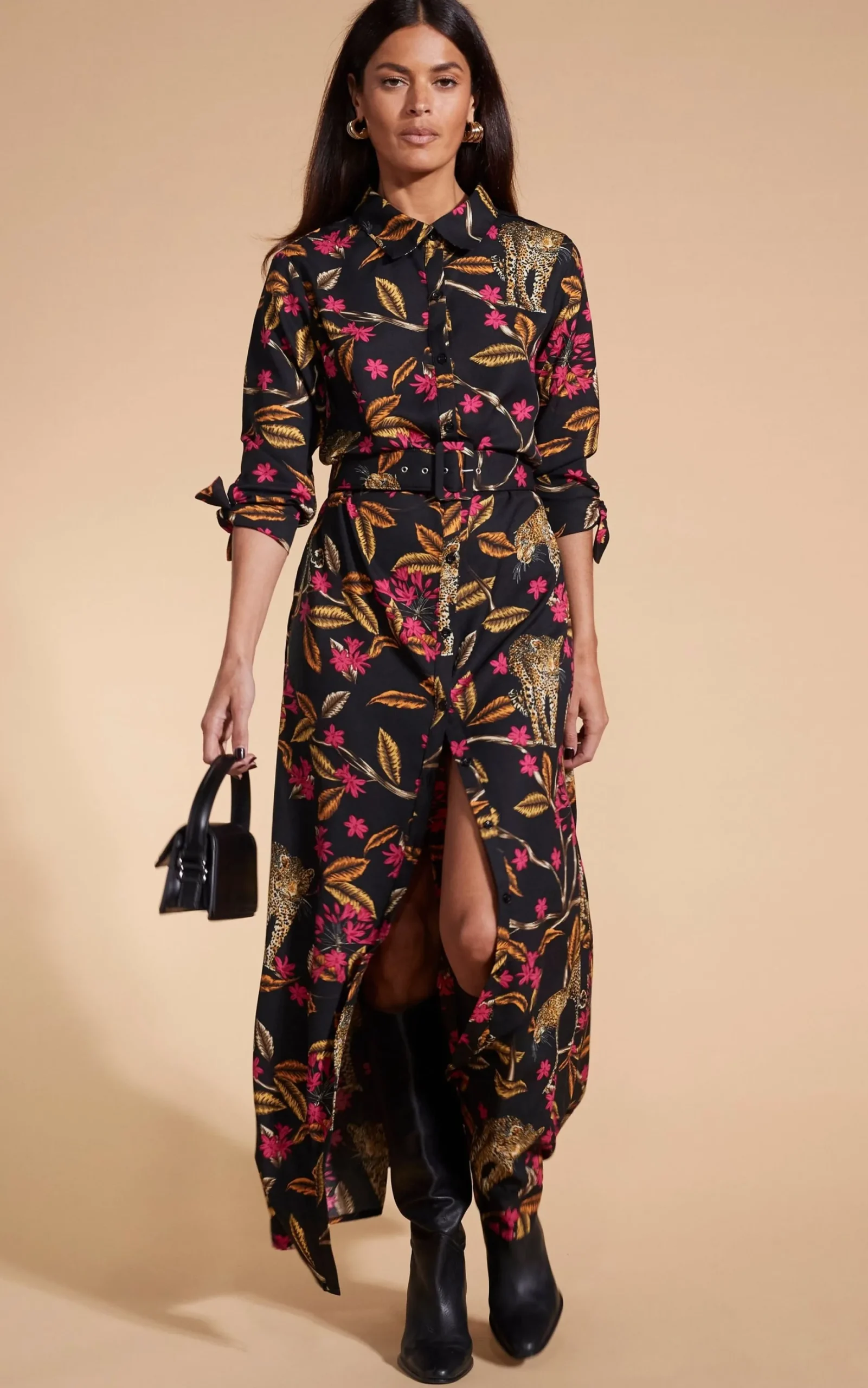 Dove Dress In Leopards In Vines