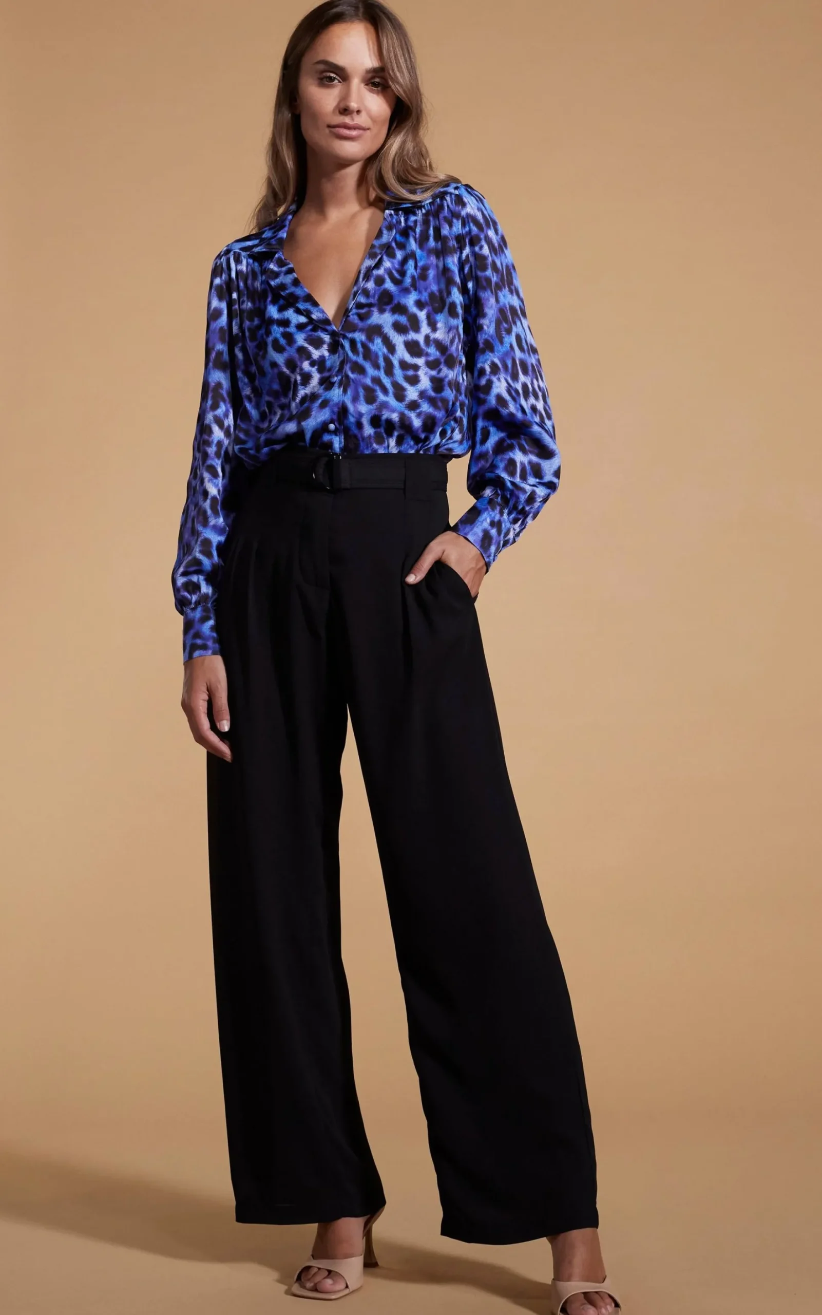 Halo Dominic Shirt In Blue Leopard