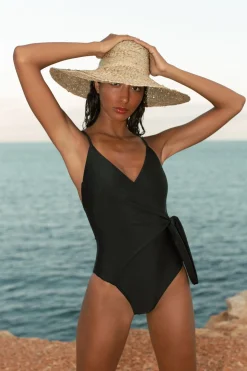 Halo Neema Wrap Swimsuit In Black