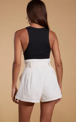 Halo Nessie High-Waist Shorts In Cream