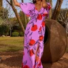 Ivorie Midaxi Dress In Sunset Dot