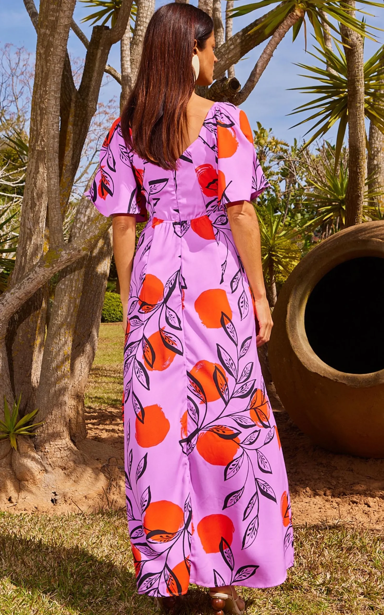 Ivorie Midaxi Dress In Sunset Dot