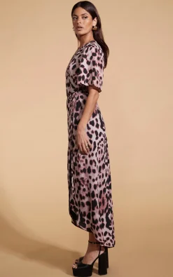 Jenna Maxi Dress In Blush Leopard