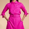 Jonah Mini Shirt Dress In Magenta