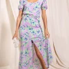 Manuela Frill Hem Dress In Tropic Mint On Pink