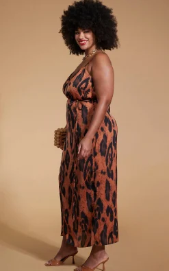 Mariah Wrap Dress In Chocolate Leopard - Extended Sizing