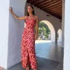 Mariah Wrap Dress In Orange Leopard
