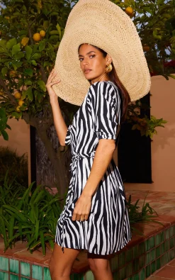 Marley Mini Dress In Monochrome Zebra