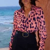 Nevada Shirt In Plorange Leopard