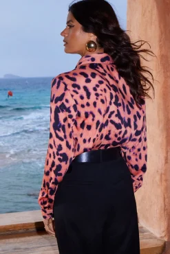 Nevada Shirt In Plorange Leopard