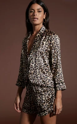 Oona Shortie Pj Set In Rich Leopard