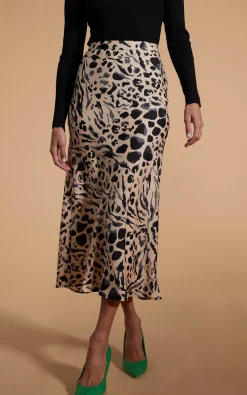 Renzo Skirt In Smudge Leopard