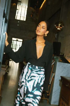 Renzo Skirt In Watercolour Zebra