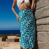 Renzo Skirt In White On Green Cloud