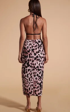 River Skirt In Blush Leopard