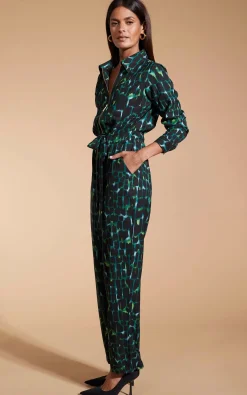 Roxanna Jumpsuit In Green Alligator