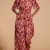 Savannah Jumpsuit In Orange Leopard