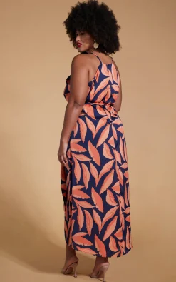 Sunset Dress In Abstract Leaf - Extended Sizing
