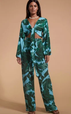 Takumi Top In Vintage Palm Blue Base