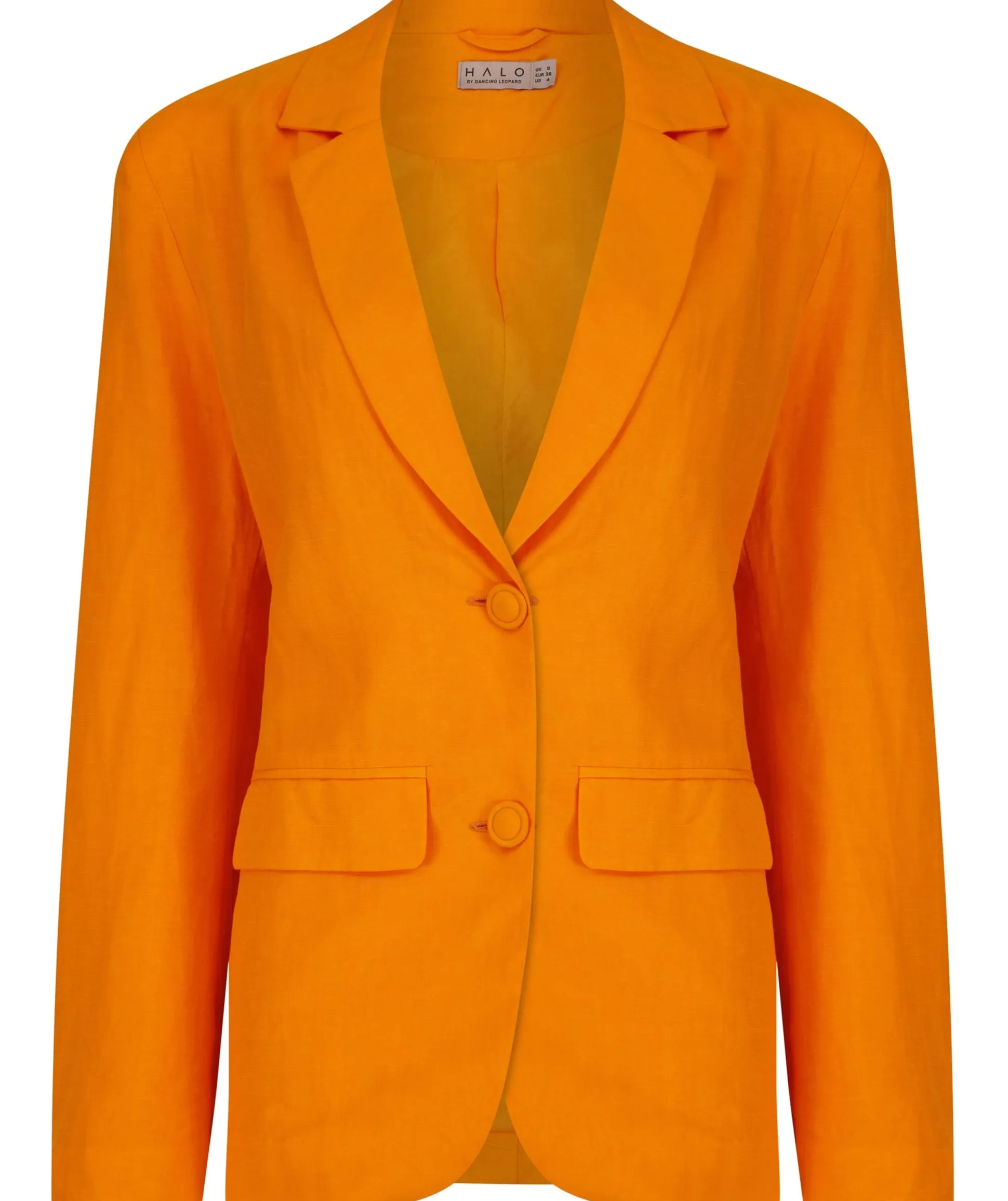 Tatiyana Linen Blazer In Orange