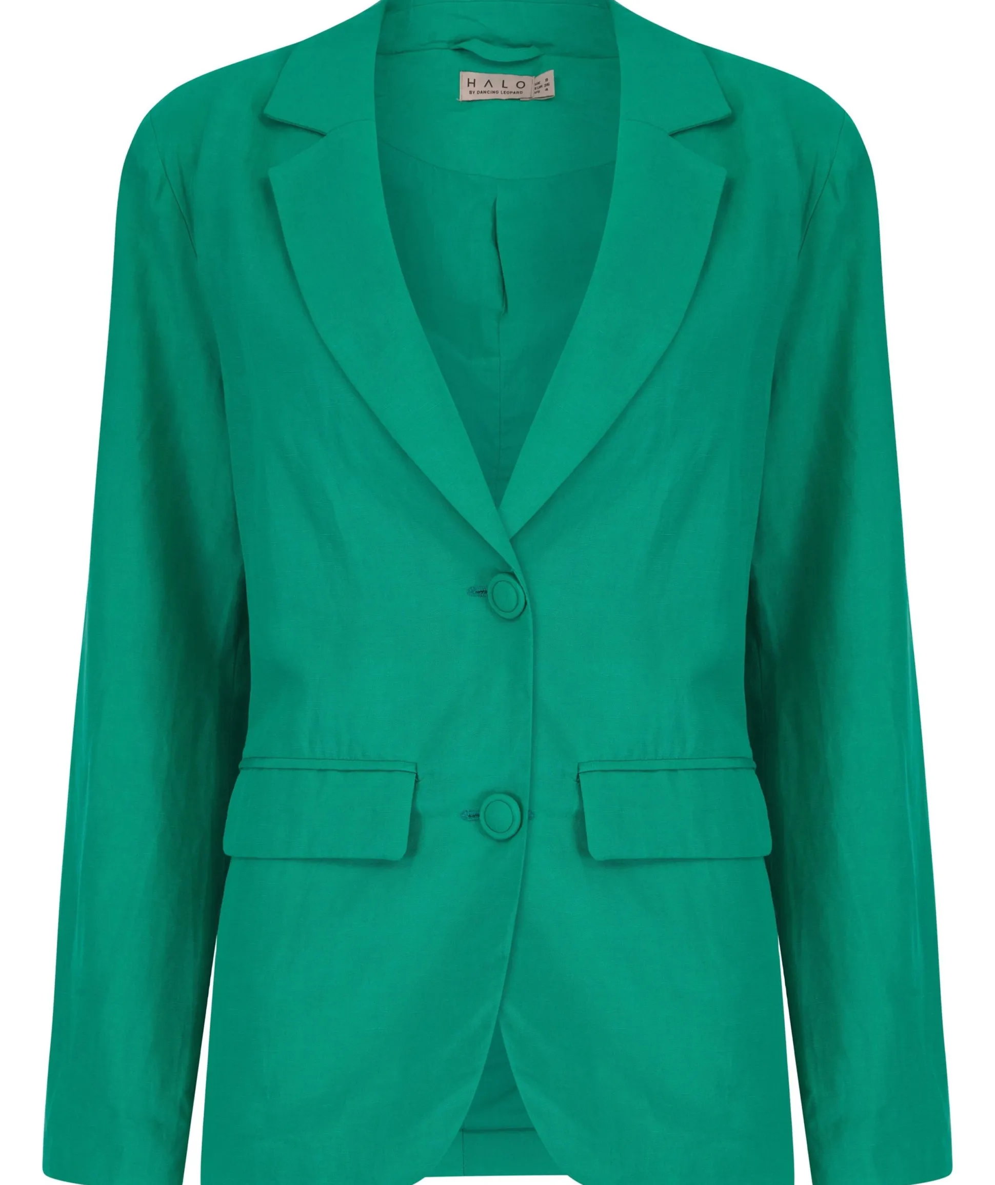 Tatiyana Linen Blazer In Vivid Green